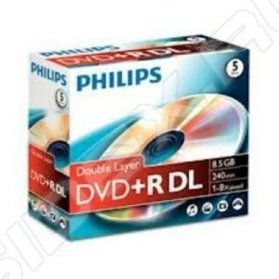    DVD+R Philips 8.5Gb 8x Jewel Case (5 ) (DR8S8J05C/97)