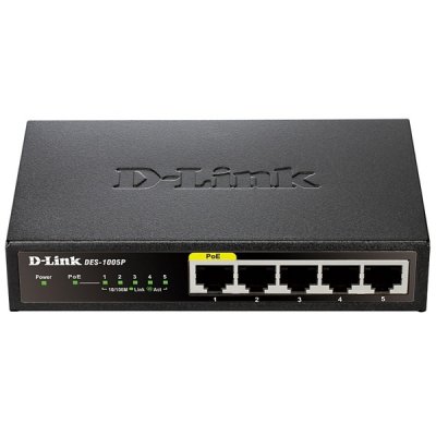 Товар почтой Коммутатор D-Link DES-1005P/A1A 5-Port 10/100Mbps with 1 PoE