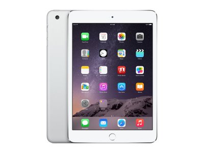    APPLE iPad mini 3 16Gb Wi-Fi + Cellular Silver MGHW2RU/A (Apple A7/1024Mb/
