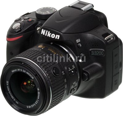  Nikon D3200 kit AF-S 18-105 mm VR   CMOS 24.2MPix, 6016 x 4000, LCD 3", SD/SDHC