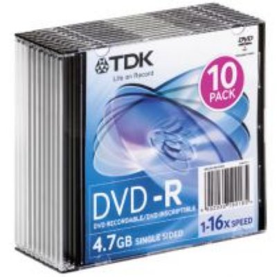   DVD-R TDK 4.7 , 16x, 10 ., Jewel Case,  DVD 