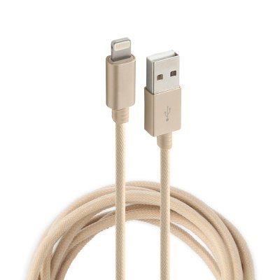    Rock USB to Lightning Metal Charge & Sync Round Cable 20cm RCB0432 Gold