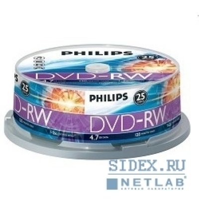   DVD-RW  4, 7Gb 4  Philips, 25 , Cake Box