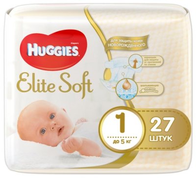    Huggies  Elite Soft 1 ( 5 ) 27 .