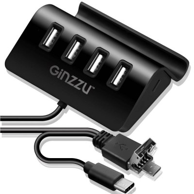   USB- 4-port USB Hub Ginzzu GR-324UW (1 x USB3.0 + 3 x USB2.0)
