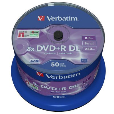   DVD+R Disc Verbatim 8.5Gb 8x (. 50 ) Double Layer,   (43758)