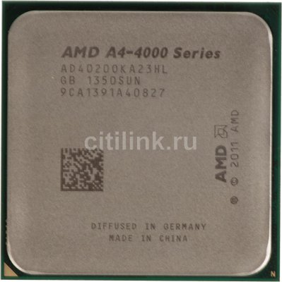    CPU AMD A4-4000 (AD4000O) 3.0 GHz/2core/SVGA RADEON HD 7480D/ 1 /65 /5 / Socket FM2