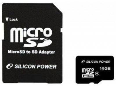   - Silicon Power  Micro SDHC Class 4+SD adapter 16 GB