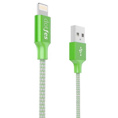    Dotfes USB - Lightning A06 2.5A 1m Green 14628