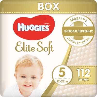    Huggies Elite Soft (  ) 5 (12-22 ), 112 .