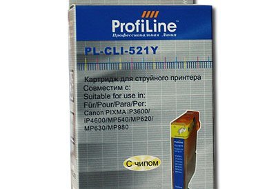    ProfiLine PL-CLI-521Y  Canon Pixma IP3600/IP4600/MP540/MP550/MP620/MP630/MP980  