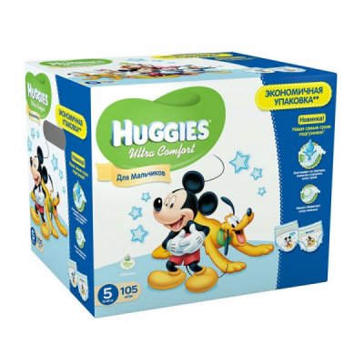    Huggies Ultra C  mfort   5 (12-22 ) Disney Box 105 .