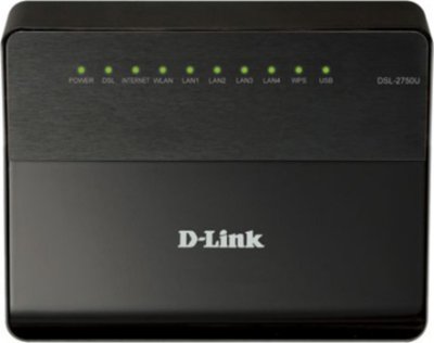   D-link DSL-2750U/B1A/T2A  Wi Fi 802.11n, ADSL/2/2+, 4xLAN 10/100, 1xUSB, Annex A