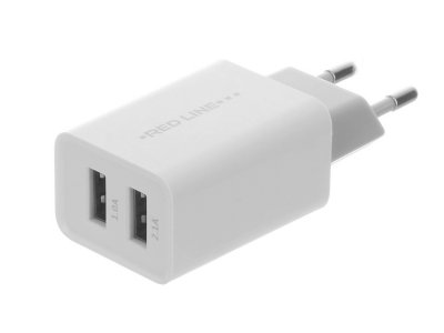     Red Line Lux 2xUSB Z2 2.1A Fast Charger White
