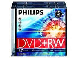   DVD+RW Philips DW4SSO5F 4.7 , 4x, 5 ., Slim Case