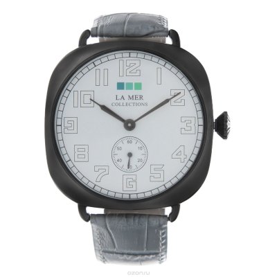      La Mer Collections "Oversize vintage watch-Grey/Gunmetal". LMOVW2040
