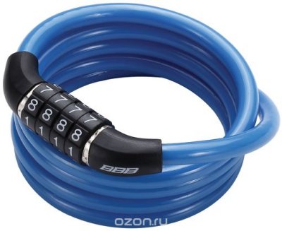     BBB 2015 bicyclelock CodeFix 8mm x 1200mm Coil cable blue