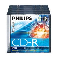    CD-R Philips 700 Mb, 52x, Slim Case (10), (10/200)