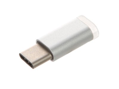    BROSCO MicroUSB - Type-C Adapter Silver ADPT-TYPE-C-MUSB-SILVER