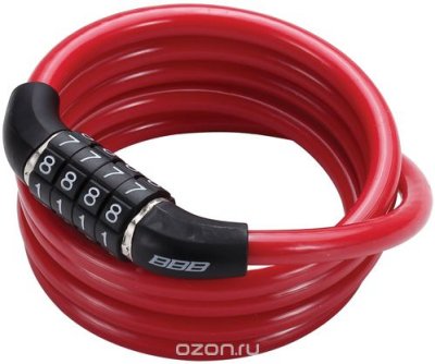     BBB 2015 bicyclelock CodeFix 8mm x 1200mm Coil cable red