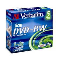   miniDVD-RW Verbatim 1.4 , 2x, 5 ., Slim Jewel Case, (43514),  DVD 