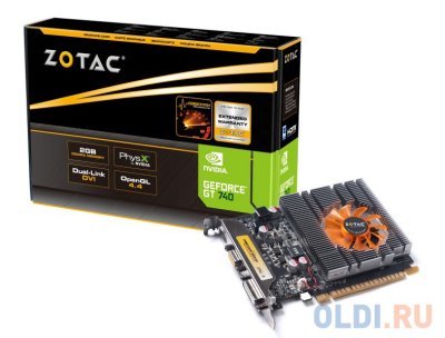    2Gb (PCI-E) Zotac GT740 c CUDA (ZT-71004-10L) GDDR3, 128 bit, HDCP, 2*DVI, HDMI, Retail