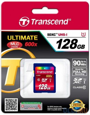   Transcend SDXC Class 10 UHS-I 600x 128GB   (TS128GSDXC10U1)