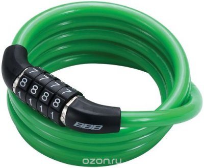     BBB 2015 bicyclelock CodeFix 8mm x 1200mm Coil cable green