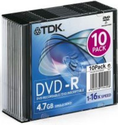   DVD-R TDK 4.7 , 16x, 10 .,Shrink Case, (t78650),  DVD 