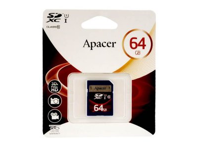     64Gb - Apacer eXtended-Capacity UHS-I Class 10 - Secure Digital AP64GSDXC10U1-R