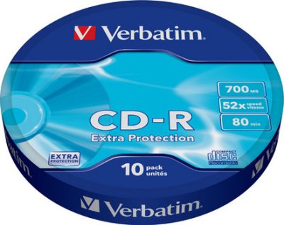   CDR  Verbatim DL 700Mb 52x Shrink Case 10 . (43725)