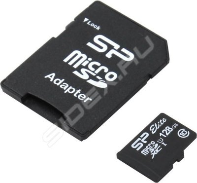     MicroSD 128Gb Silicon Power Elite (SP128GBSTXBU1V10-SP) SDXC Class 10 UHS-I + 