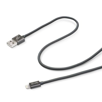     Celly MFi USB-Lightning Black USBLIGHTTEXBK