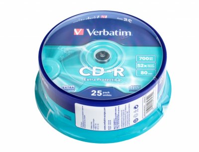     CD-R Verbatim 700  52x cake box ( 43432 ) 25 .