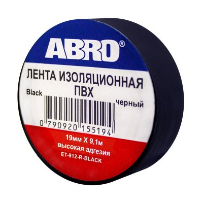     ABRO 19mm x 0.12mm x 9.1m Black ET-912-R-BK