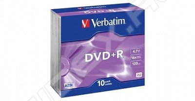    DVD+R Verbatim 4.7Gb 16x Matt Silver Surface (10 ) (43657)