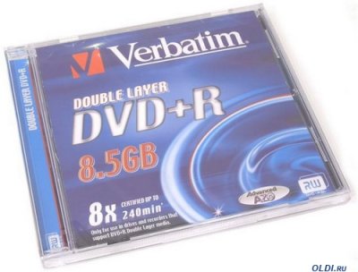   DVD+R 8.5Gb Verbatim 8x Jewel Dual Layer (43541/540)