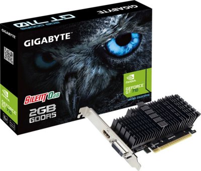    2048Mb Gigabyte GT710 PCI-E GDDR5 64bit HDMI DVI GV-N710D5SL-2GL Retail