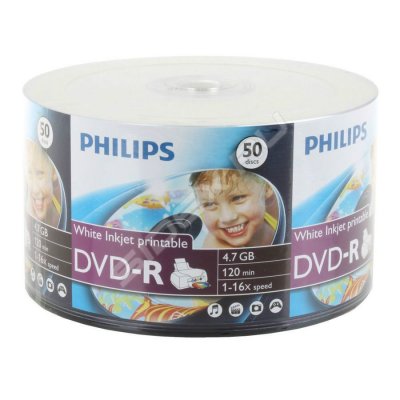    DVD-R Philips 4.7Gb 16x Bulk Printable (50 ) (DM4I6U50F/97)