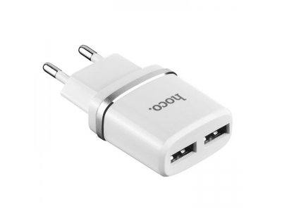     HOCO C12 Smart 2xUSB + Micro USB White
