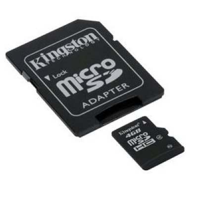   4Gb   microSDHC Kingston (MBLYG2/4GB) Class 4 SD, miniSD Adapters