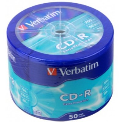    CD-R Verbatim 700 Mb, 52x, Cake Box (50), DL+, Full Ink Printable (50/200)
