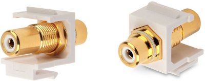   Hyperline KJ1-RCA/WH-HG-WH  Keystone Jack  . . RCA (), Hex. type, gold plated