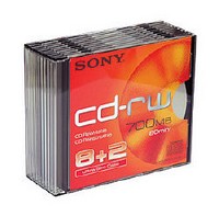    CDRW-S700H (CDRW700HSD) SONY CD-RW 700 , 4x, 10 . Slim Case