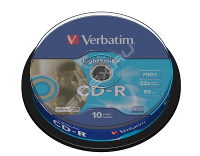    CD-R Verbatim 700Mb 52x Cake Box LightScribe (10 ) (43441)