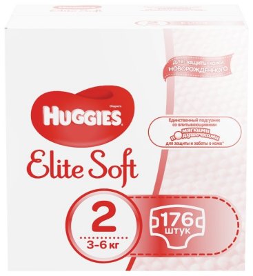    Huggies  Elite Soft 2 (3-6 ) 176 .