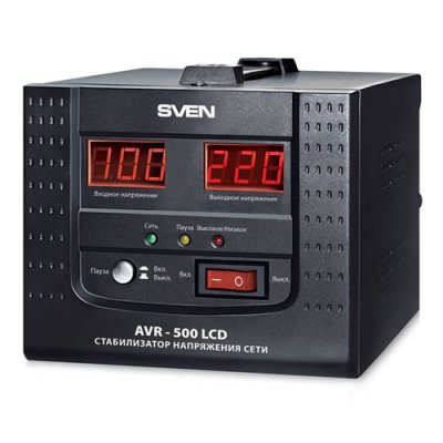    SVEN (AVR-500 LCD) (4 A, .100-280 ,.220  8% , 350 , 1  Euro)