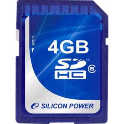     SDHC SILICON POWER 4  Class 6, SP004GBSDH006V10, 1 .