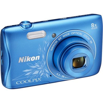    Nikon Coolpix S3700 Blue Lineart (20.1Mp, 8x zoom, 2.6", SDXC, 720P)