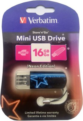   USB Flash  16Gb Verbatim Mini Neon Blue (49395)